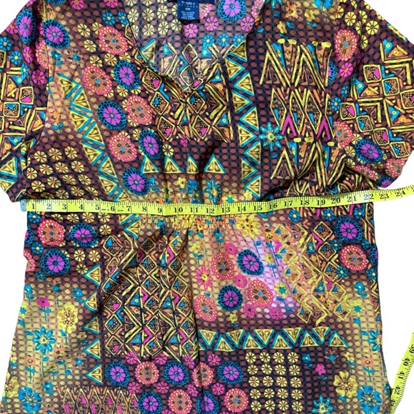 Denim 24/7 Loose Fit Thin Polyester Hippie Top - Picture 11 of 11